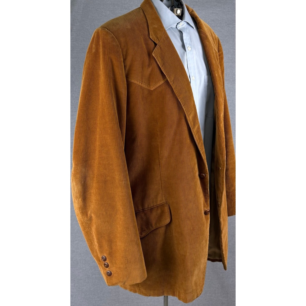 Lee Vintage Mens 48L Corduroy Western Blazer Jacket Camel‎ Tan 224-5522 USA Made